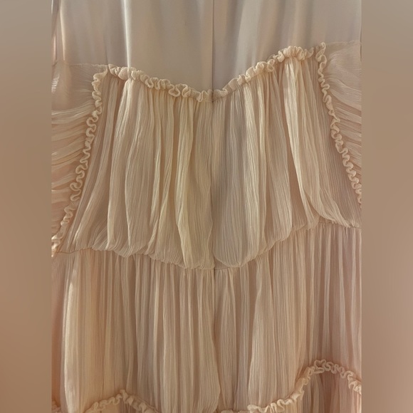 Cynthia Steffe Light Pink Gauzy 100% Silk Mini Dress Ruched Detailing Size 2 - Picture 5 of 6